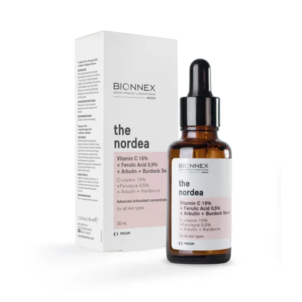 The Nordea Vitamin C 15% + Ferulic Acid 0.5% + Arbutin + Burdock Serum 30ml - Bionnex