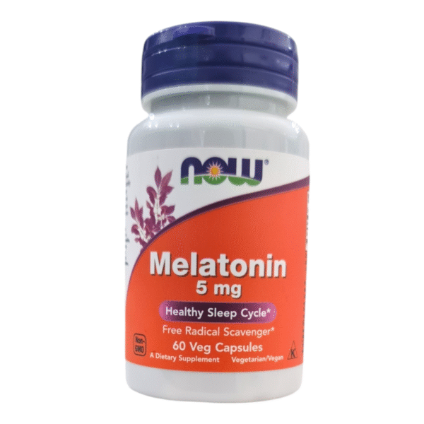 Now Melatonin 5 mg Healthy Sleep Cycle 60 Veg Capsules