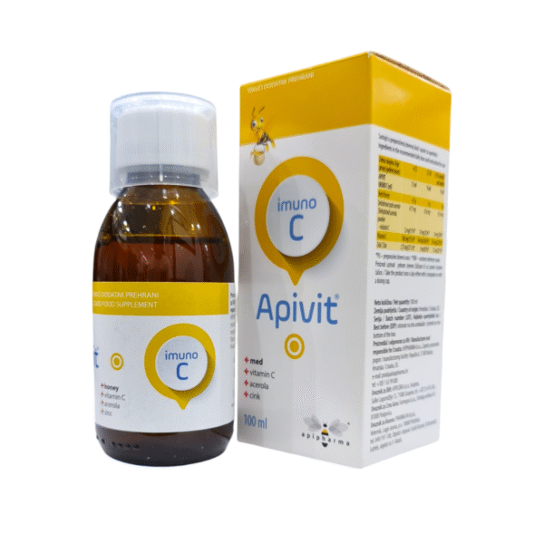 Apivit Imuno C Syrup – Immune Support with Honey, Vitamin C & Zinc (100ml)