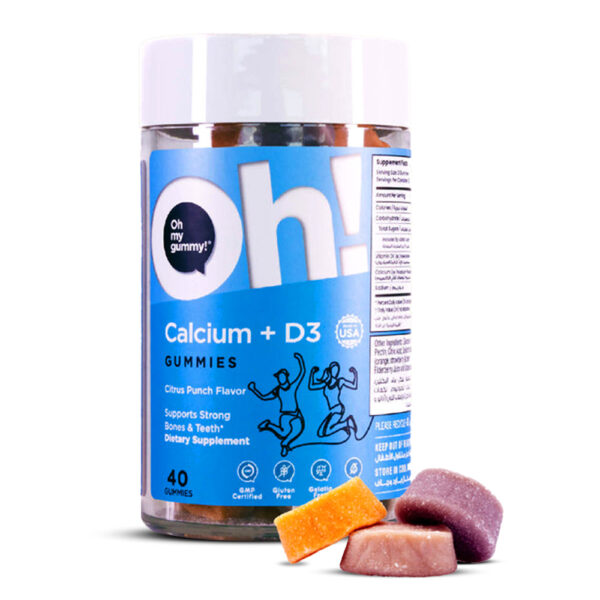 Oh My Oh! Calcium With D3 Citrus Punch Bone Density Support 40 Gummies